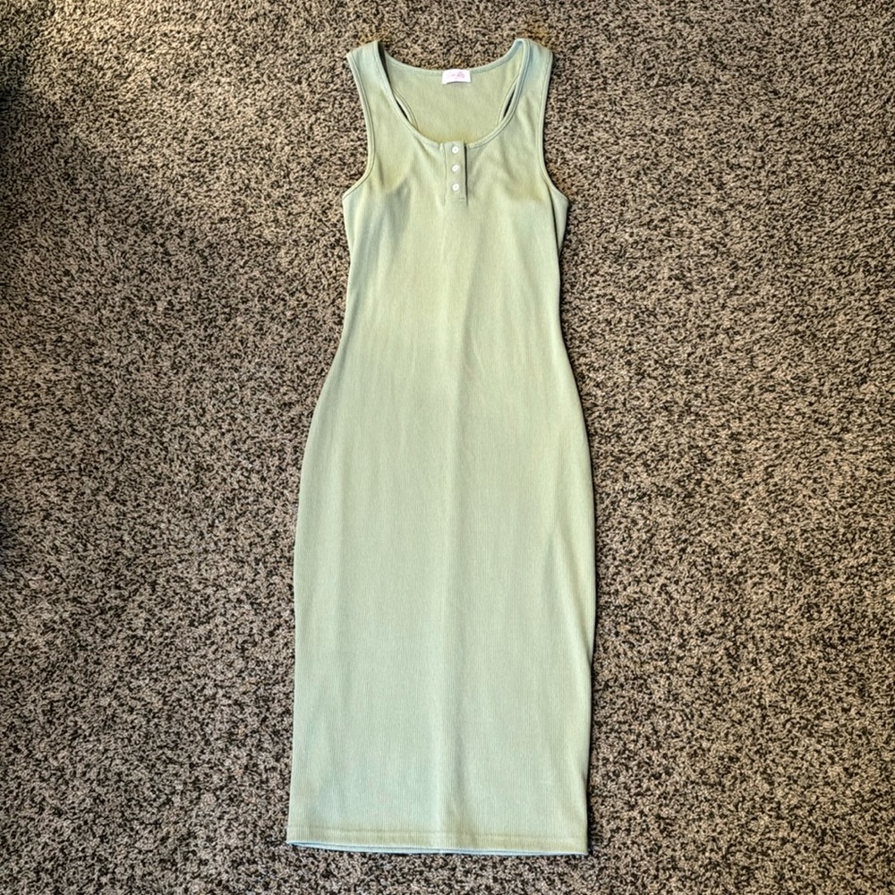Pink Lily Medium Ribbed Racerback Bodycon Dress